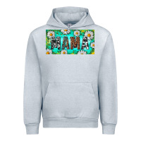 Heather Grey Turquoise and Daisy Mama Urban Hoodie - RanaPortraitStore