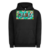 Pigment Black Turquoise and Daisy Mama Urban Hoodie - RanaPortraitStore