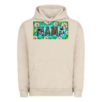 Pigment French Oak Turquoise and Daisy Mama Urban Hoodie - RanaPortraitStore