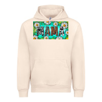 Sandshell Turquoise and Daisy Mama Urban Hoodie - RanaPortraitStore