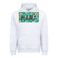 White Turquoise and Daisy Mama Urban Hoodie - RanaPortraitStore