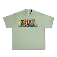 Oil Green Christmas Jolly Teacher Urban Heavy Tee - Artiststas