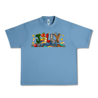 Pebble Blue Christmas Jolly Teacher Urban Heavy Tee - Artiststas