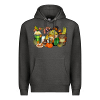 Charcoal Heather thanksgiving coffee cups Premium Hoodie - Zillion Design Studio