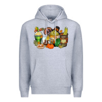 Heather Grey thanksgiving coffee cups Premium Hoodie - Zillion Design Studio