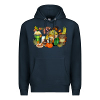 Navy thanksgiving coffee cups Premium Hoodie - Zillion Design Studio