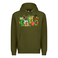 Army Green t rex coffee cups Premium Hoodie - Zillion Design Studio