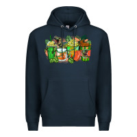Navy t rex coffee cups Premium Hoodie - Zillion Design Studio