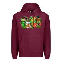 Burgundy t rex coffee cups Premium Hoodie - Zillion Design Studio