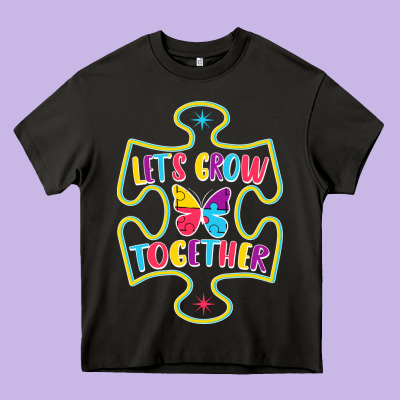 Let S Grow Together Heavy Core Tee Designed By Cowhidedigitalart