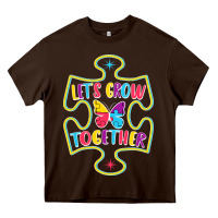 Chocolate Brown Let s Grow Together Heavy Core Tee - CowhideDigitalArt