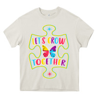 Cream Let s Grow Together Heavy Core Tee - CowhideDigitalArt