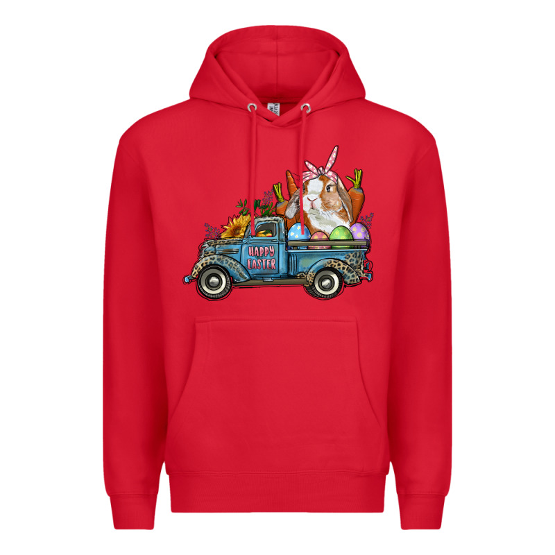 Happy Easter Truck With Bunny Eggs And Carrot Premium Hoodie by RanaPortraitStore | Teevron