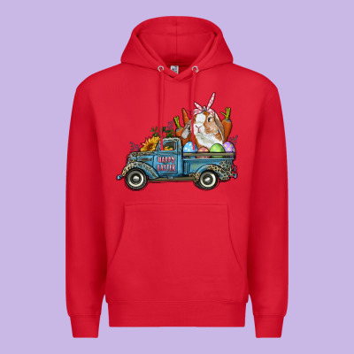 Happy Easter Truck With Bunny Eggs And Carrot Premium Hoodie Designed By Ranaportraitstore