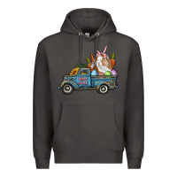 Smoke Happy Easter Truck with Bunny Eggs And Carrot Premium Hoodie - RanaPortraitStore