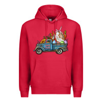 Cardinal Happy Easter Truck with Bunny Eggs And Carrot Premium Hoodie - RanaPortraitStore