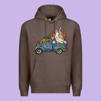 Happy Easter Truck With Bunny Eggs And Carrot Premium Hoodie Designed By Ranaportraitstore