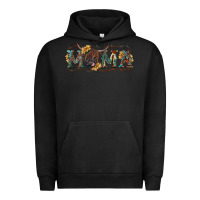 Pigment Black Mama with highland cow Urban Hoodie - RanaPortraitStore