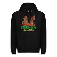 Black living free ish since 1865 with afro black woman a Premium Hoodie - texasbilliewilder