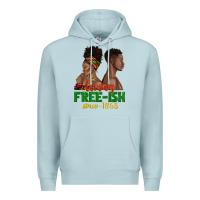 Blue Mist living free ish since 1865 with afro black woman a Premium Hoodie - texasbilliewilder