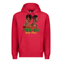 Cardinal living free ish since 1865 with afro black woman a Premium Hoodie - texasbilliewilder