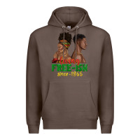 Coffee living free ish since 1865 with afro black woman a Premium Hoodie - texasbilliewilder