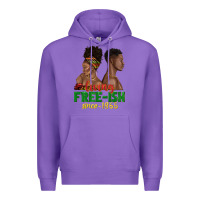 Purple living free ish since 1865 with afro black woman a Premium Hoodie - texasbilliewilder