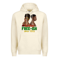 Living Free Ish Since 1865 With Afro Black Woman A Premium Hoodie | Teevron