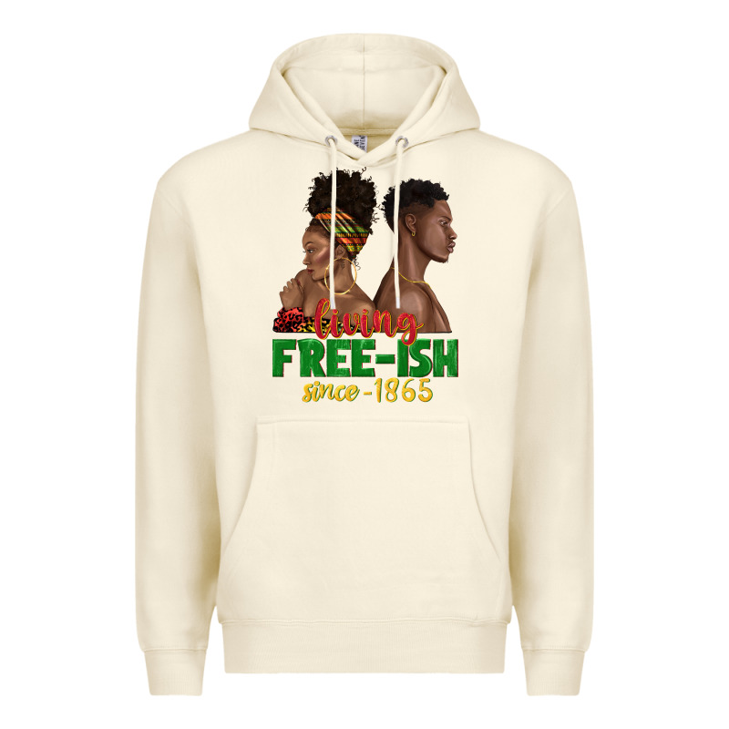 Living Free Ish Since 1865 With Afro Black Woman A Premium Hoodie by texasbilliewilder | Teevron