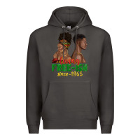 Smoke living free ish since 1865 with afro black woman a Premium Hoodie - texasbilliewilder