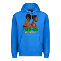 True Royal living free ish since 1865 with afro black woman a Premium Hoodie - texasbilliewilder
