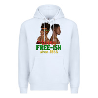 White living free ish since 1865 with afro black woman a Premium Hoodie - texasbilliewilder