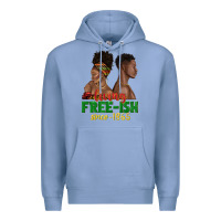 Colony Blue living free ish since 1865 with afro black woman a Premium Hoodie - texasbilliewilder