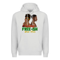 Dove Grey living free ish since 1865 with afro black woman a Premium Hoodie - texasbilliewilder