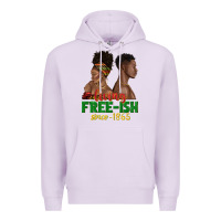 Lilac living free ish since 1865 with afro black woman a Premium Hoodie - texasbilliewilder