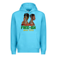 Ocean Blue living free ish since 1865 with afro black woman a Premium Hoodie - texasbilliewilder