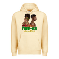 Pina Colada living free ish since 1865 with afro black woman a Premium Hoodie - texasbilliewilder