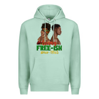 Seafoam living free ish since 1865 with afro black woman a Premium Hoodie - texasbilliewilder