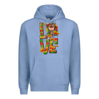 Colony Blue love juneteenth with fist Premium Hoodie - texasbilliewilder