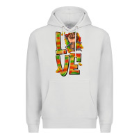 Dove Grey love juneteenth with fist Premium Hoodie - texasbilliewilder