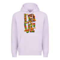 Lilac love juneteenth with fist Premium Hoodie - texasbilliewilder
