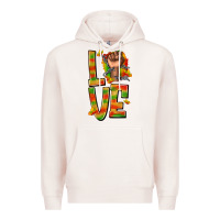 Pale Pink love juneteenth with fist Premium Hoodie - texasbilliewilder