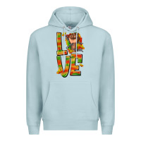 Blue Mist love juneteenth with fist Premium Hoodie - texasbilliewilder