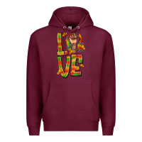 Burgundy love juneteenth with fist Premium Hoodie - texasbilliewilder