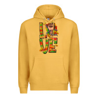 Mustard love juneteenth with fist Premium Hoodie - texasbilliewilder
