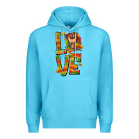 Ocean Blue love juneteenth with fist Premium Hoodie - texasbilliewilder