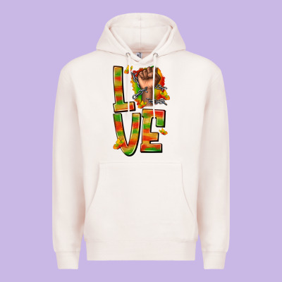 Love Juneteenth With Fist Premium Hoodie Designed By Texasbilliewilder