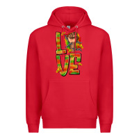 Red love juneteenth with fist Premium Hoodie - texasbilliewilder