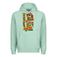 Seafoam love juneteenth with fist Premium Hoodie - texasbilliewilder