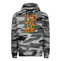 Slate Camo love juneteenth with fist Premium Hoodie - texasbilliewilder